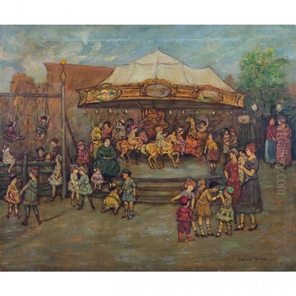 Carousel Oil Painting by Jerome Myers