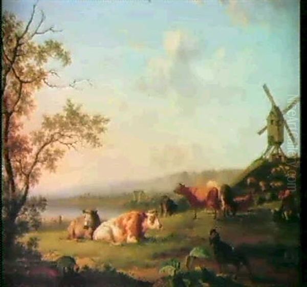 Hirten Mit Ihrem Vieh Oil Painting by Hendrik Arnout Myin