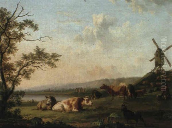 Hirten Mit Ihrem Vieh Oil Painting by Hendrik Arnout Myin