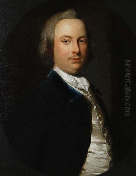 Portrait Of Sir Henry Erskine, 5th Baronet, Father Of James, Second Earl Of Rosslyn Oil Painting by Frans Van Der Myn