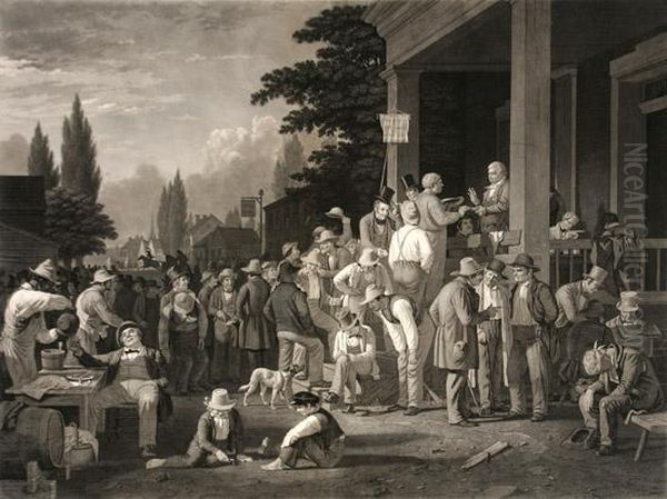 The County Election Oil Painting by George Caleb Bingham