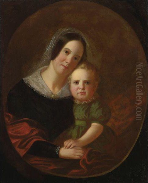 Mrs. George Caleb Bingham And Son, Newton Oil Painting by George Caleb Bingham