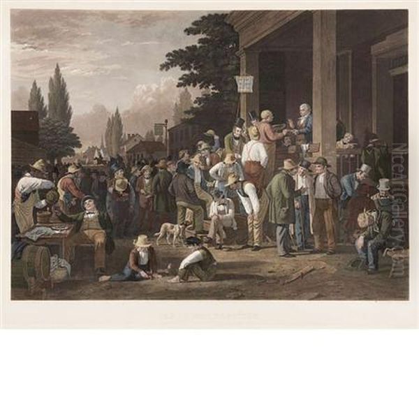 The County Election (bloch P9) Oil Painting by George Caleb Bingham