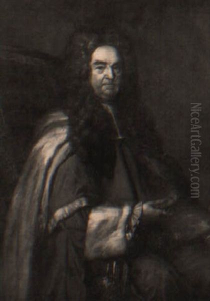 Portrait Of Judge Dormer, Seated, In Judicial Robes Oil Painting by Herman van der Myn