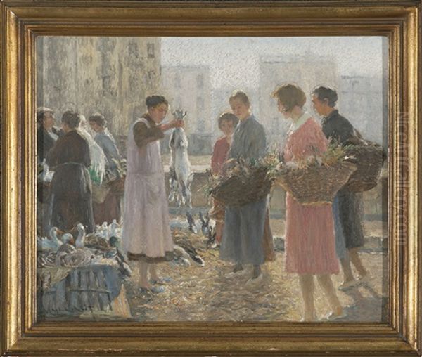 Mercado Callejero Oil Painting by Felicien de Myrbach-Rheinfeld