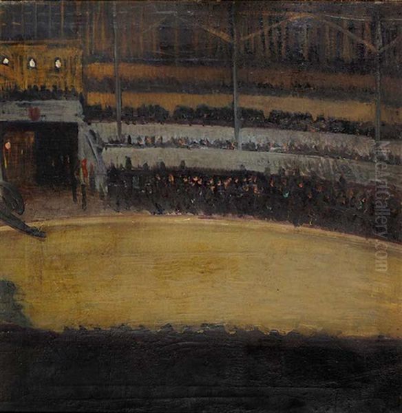 An Arena Oil Painting by Karel Myslbek