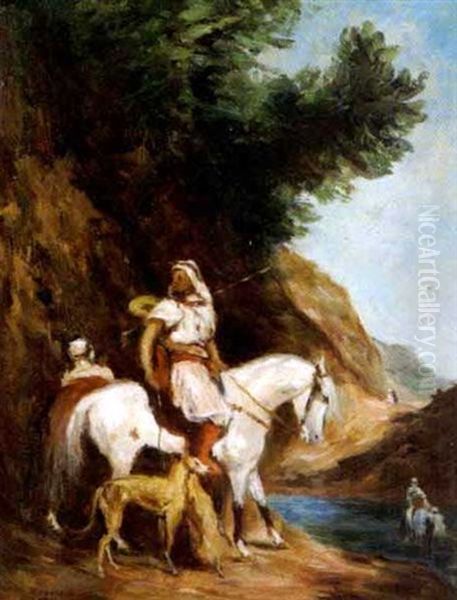 Araber Auf Der Jagd Oil Painting by Karel Myslbek