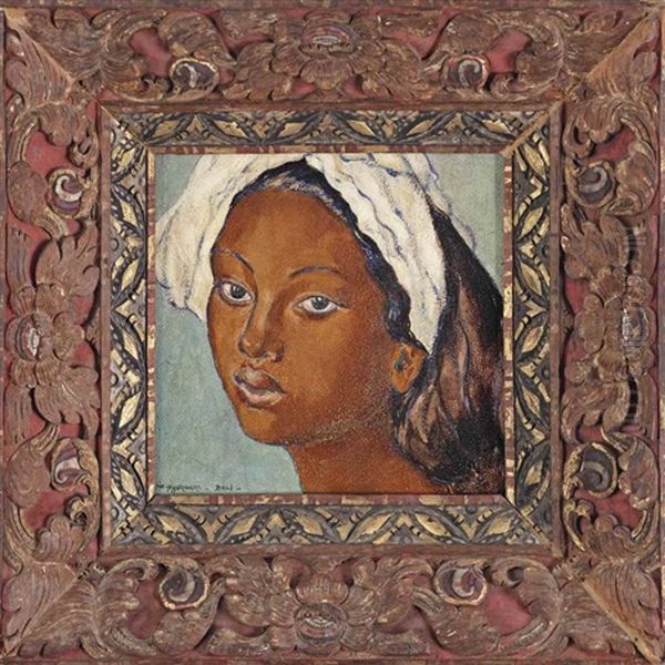 Portrait Of A Balinese Girl Oil Painting by Czeslaw Mystkowski