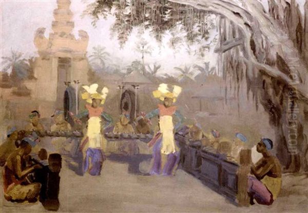 Temple Dance Oil Painting by Czeslaw Mystkowski