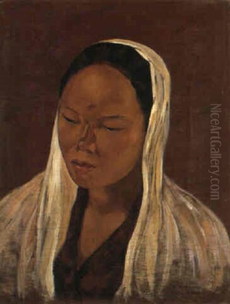 Javanese Woman Oil Painting by Czeslaw Mystkowski