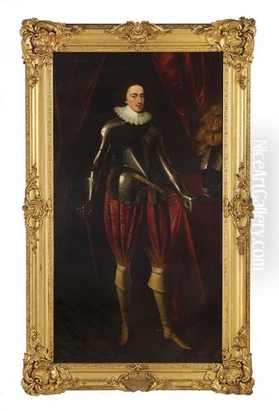 Full-length Portrait Of A Gentleman, Traditionally Identified As George Villiers, 1st Duke Of Buckingham (1592-1628) Oil Painting by Daniel Mytens the Elder