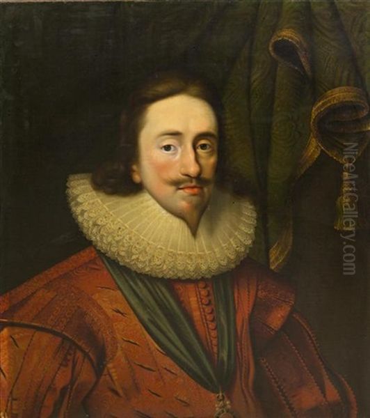 Portrait Of King Charles I Oil Painting by Daniel Mytens the Elder