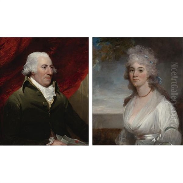 Joseph Price And His Wife (pair) Oil Painting by Daniel Mytens the Elder