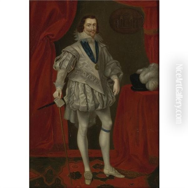 Portrait Of George Villiers, 1st Duke Of Buckingham by Daniel Mytens the Elder