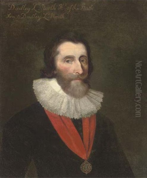 Portrait Of Dudley, 4th Baron North, Quarter-length, Wearing The Sash Of The Order Of Bath Oil Painting by Daniel Mytens the Elder