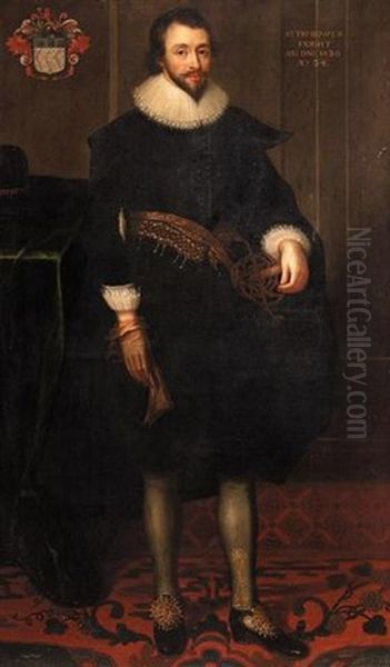 Portrait Of Sir Thomas Bowes Oil Painting by Daniel Mytens the Elder