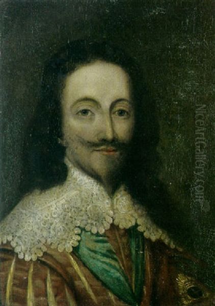 A Portrait Of Charles L Oil Painting by Daniel Mytens the Elder