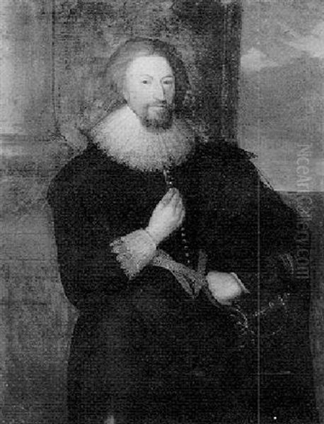 Portrait Of John, Lord ... Of Aston Oil Painting by Daniel Mytens the Elder