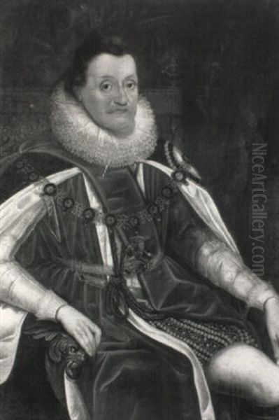 Portrait Of James I, Seated Three-quarter Length by Daniel Mytens the Elder