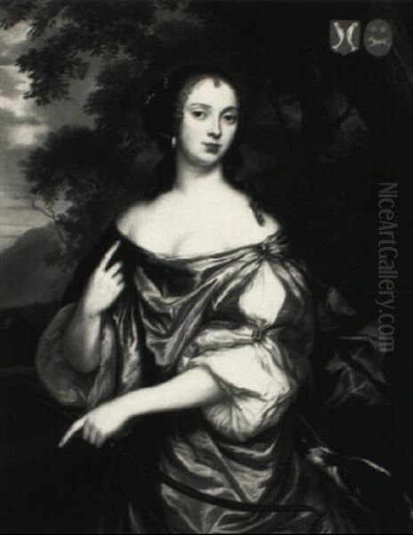 Portrait Of A Lady Of The Van Ryswyck Van De Sande Family In Guise Of Diana Oil Painting by Jan Mytens