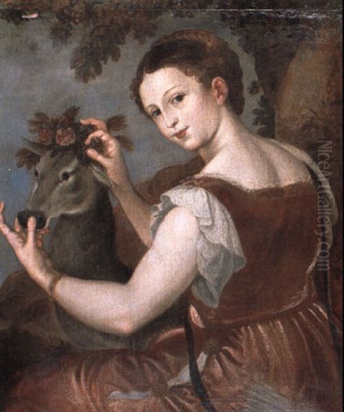 Portrait Of A Girl As Diana Oil Painting by Jan Mytens