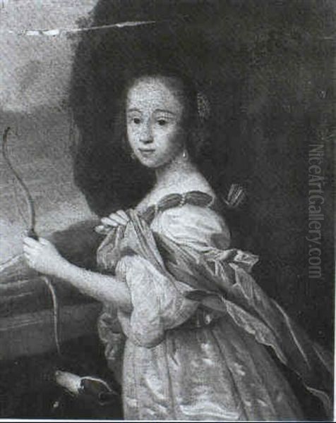 Portrait Of A Young Girl As Diana The Huntress Oil Painting by Jan Mytens