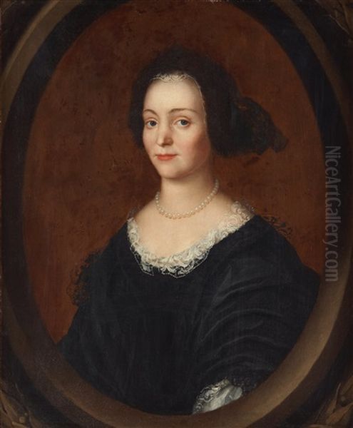 Catharina Thegner (born Gerdes 1638-1681) Oil Painting by Martin (Martinus I) Mytens