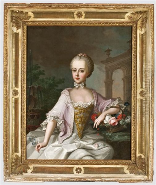 Maria Antonia Fohercegno Portreja Oil Painting by Martin (Martinus I) Mytens