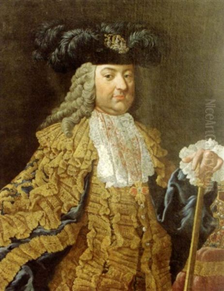 Portrait De L'empereur D'allemagne Francois Ier Oil Painting by Martin (Martinus I) Mytens