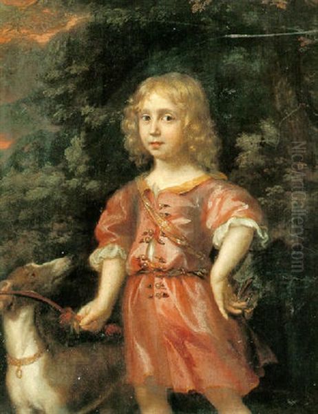 Portrait Of A Young Boy As A Hunter Oil Painting by Martin (Martinus I) Mytens