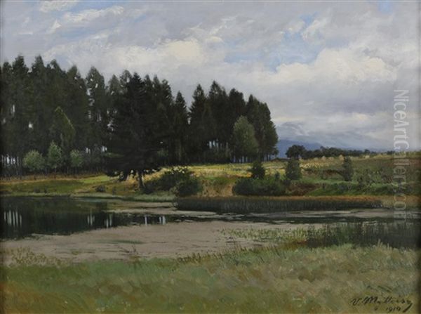 Teichlandschaft Oil Painting by Viktor Mytteis