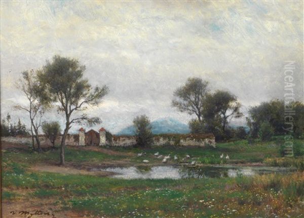 An Der Alten Gartenmauer Oil Painting by Viktor Mytteis