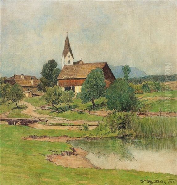 Dorf In Karnten Oil Painting by Viktor Mytteis