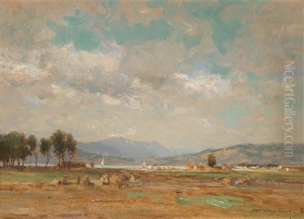 Am Worthersee (walterskirchen?) Oil Painting by Viktor Mytteis