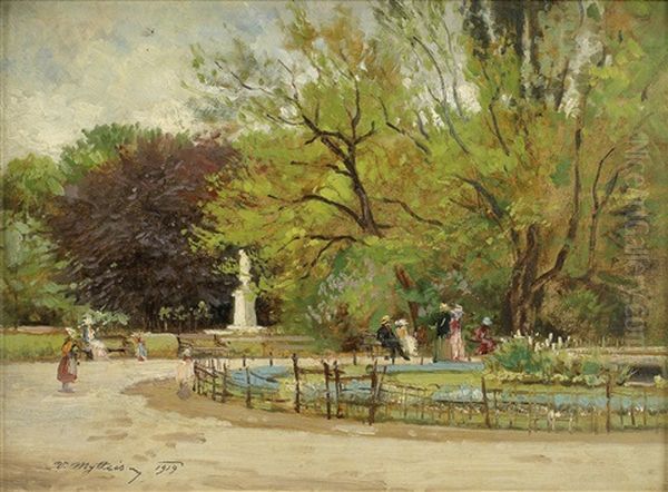 Aus Dem Grazer Stadtpark Oil Painting by Viktor Mytteis