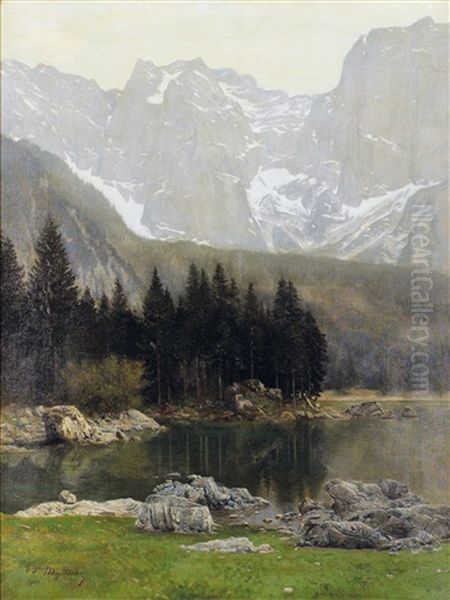 Gebirgssee Oil Painting by Viktor Mytteis