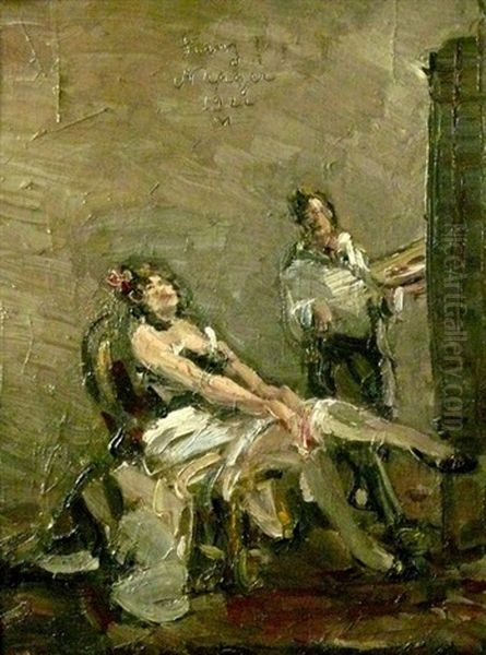 Im Atelier Des Kunstlers Oil Painting by Franz Naager