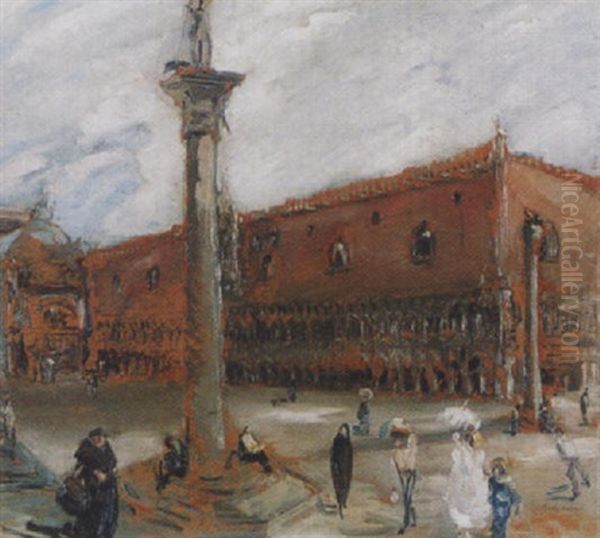 Venedig - Die Piazzetta Mit Dem Dogenpalast Oil Painting by Franz Naager