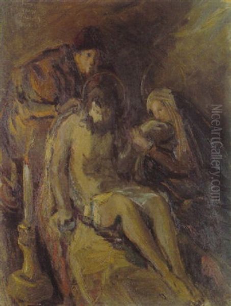 Grablegung Christi Oil Painting by Franz Naager