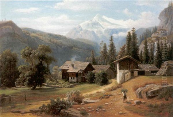 Blick Auf Das Weishorn Im Wallis Oil Painting by Wilhelm Julius August Nabert