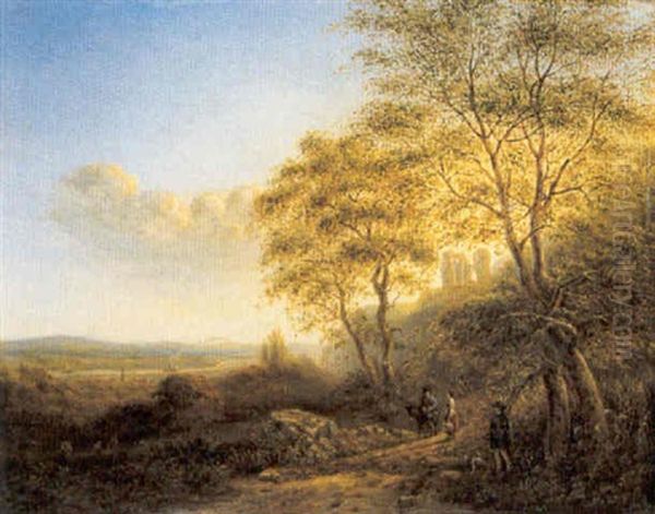 Landschap Oil Painting by Wilhelm Julius August Nabert