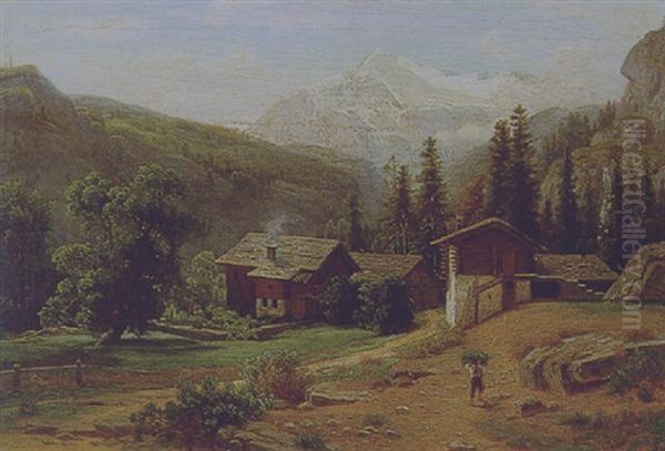 Blick Auf Das Weishorn Im Wallis Oil Painting by Wilhelm Julius August Nabert