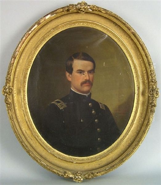 Portrait Of A Civil War Officer Oil Painting by Michael Strieby Nachtrieb