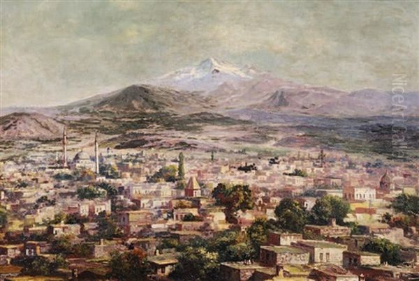 View From Anatolia Oil Painting by Halid Naci