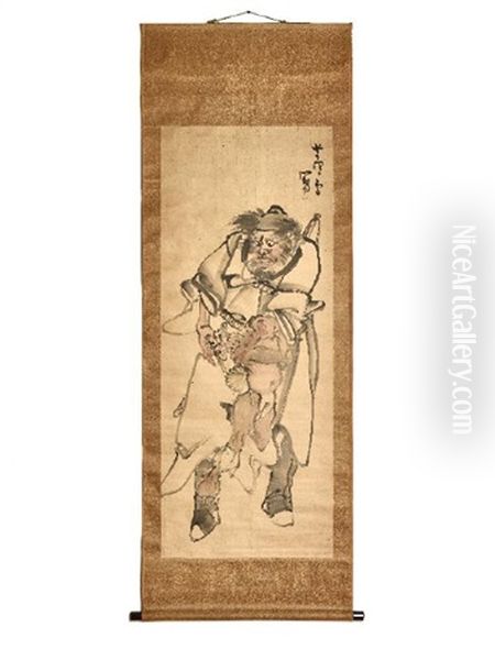 The Demon Queller Shoki Oil Painting by Rosetsu Nagasawa