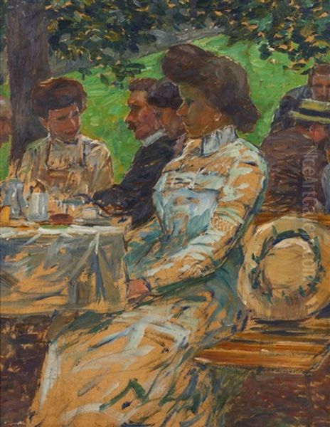 Tea Time Ladies Oil Painting by Wilhelm Nagel