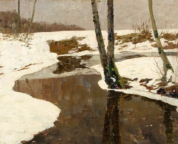 Bachlauf Im Winter Oil Painting by Wilhelm Nagel