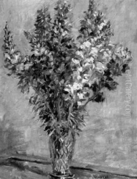 Glockenblumenstraus In Kristallvase Oil Painting by Wilhelm Nagel