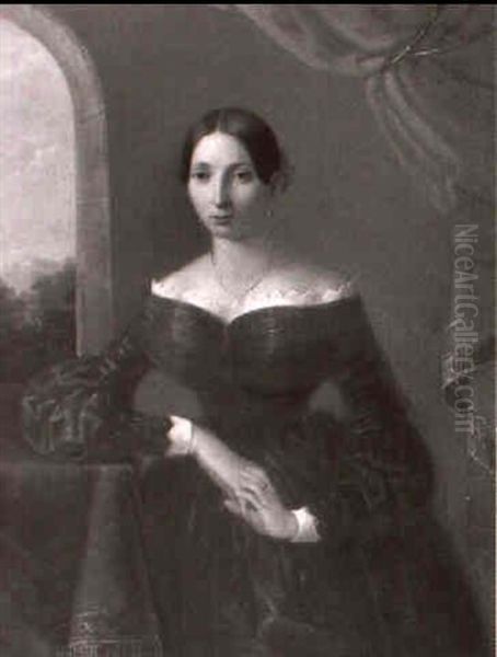 Josefa Nager 25 Jahre Alt 1844... Oil Painting by Franz Xaver Nager