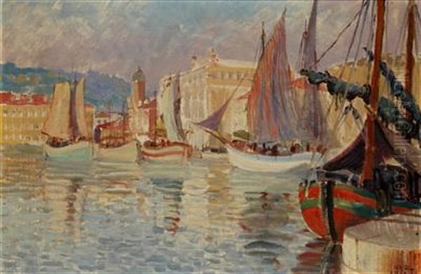 Hafen In Rijeka Oil Painting by Frantisek Nagl